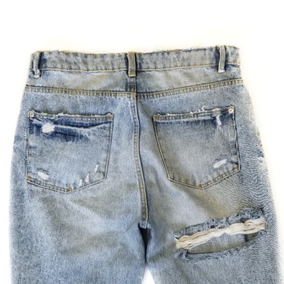 ZARA TRF IX'D Womens Destroyed Jeans Split Hem 6 - Picture 6 of 8